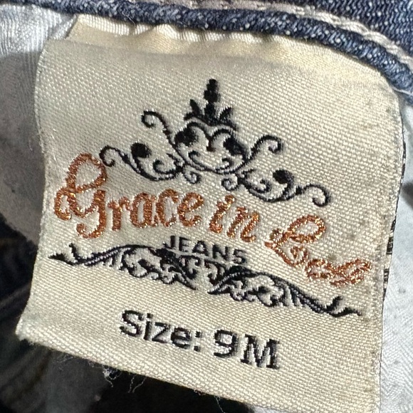 Grace in LA Dark Blue Straight Leg Jeans - Picture 8 of 8